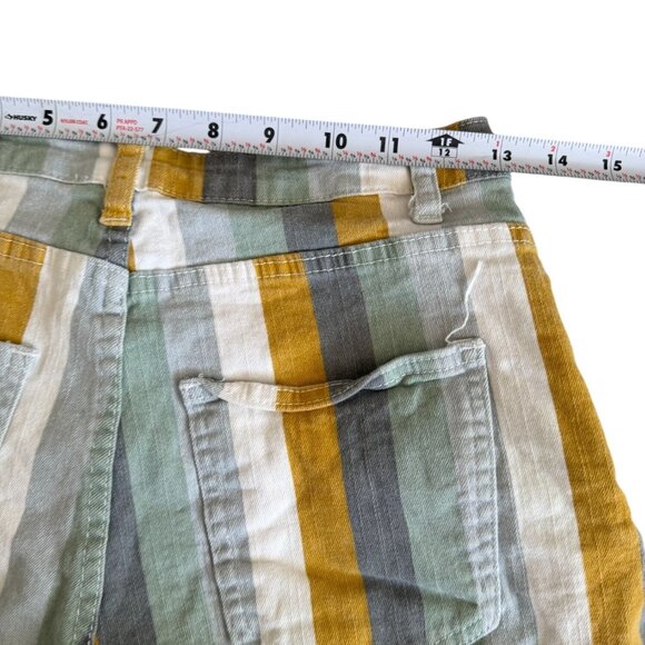 ALTAR'D STATE Multicolor Striped Denim Shorts Size Medium - Picture 4 of 9